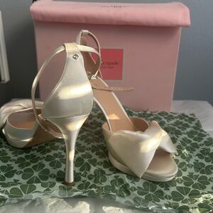 Kate Spade Cream Heels with Bow